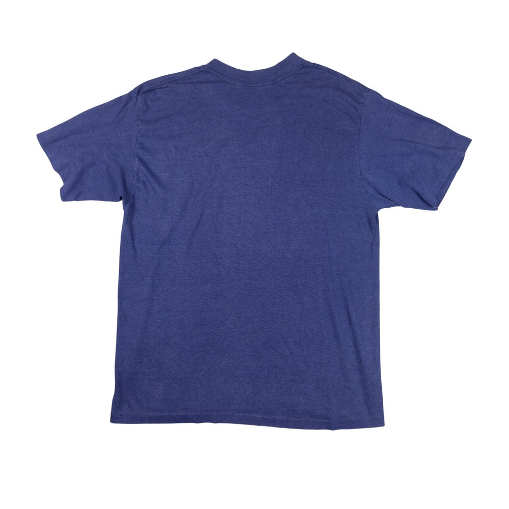 Vtg 80s Christian Jesus Graphic T Shirt Men's M Blue Single Stitch Religious Tee - Picture 2 of 8